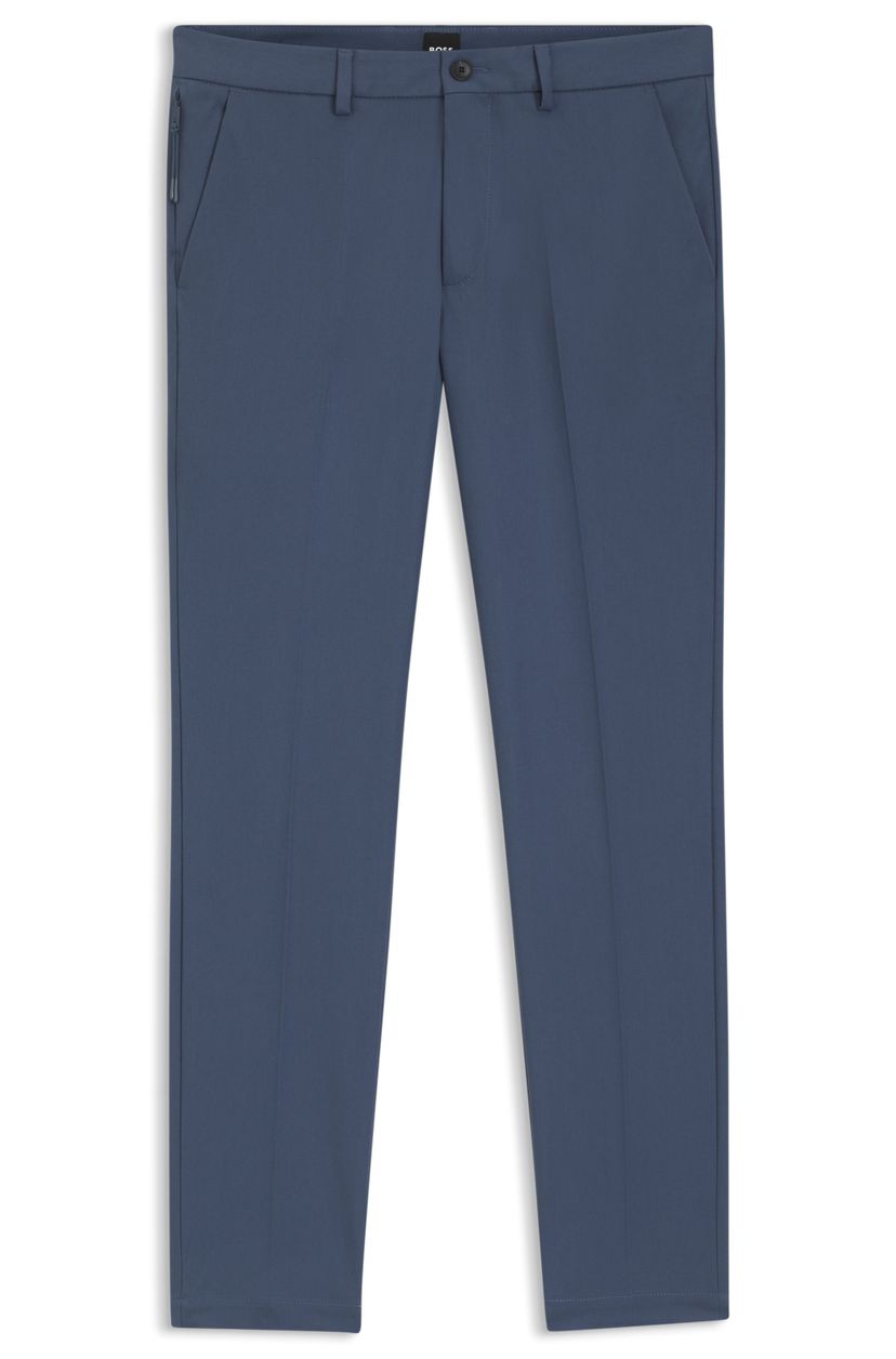 Kalhoty slim fit z kepru z bavlněné směsi - Open Blue