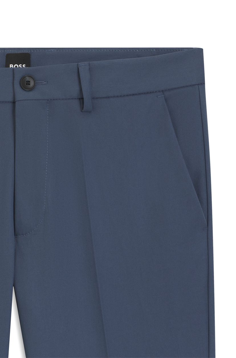 Kalhoty slim fit z kepru z bavlněné směsi - Open Blue - galerie #1