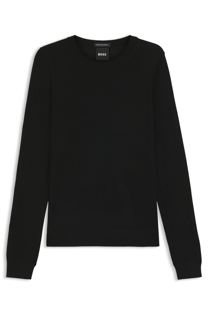 Svetr slim fit z merino vlny - Black