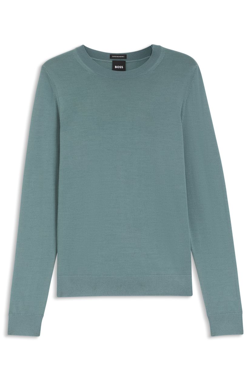 Svetr slim fit z merino vlny - Bright Blue