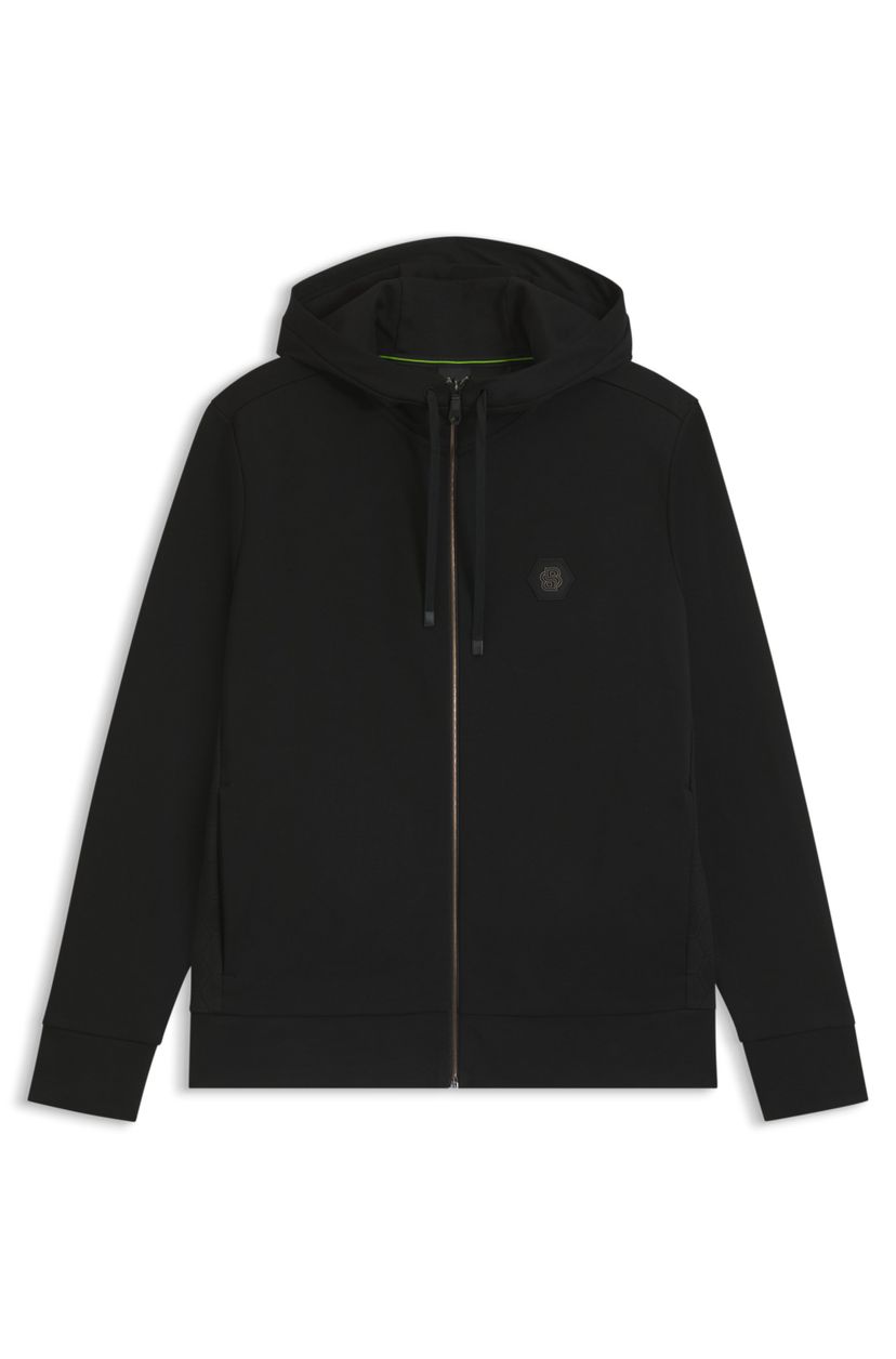 Mikina s kapucí z bavlněné směsi v uvolněném střihu s monogramem Double B