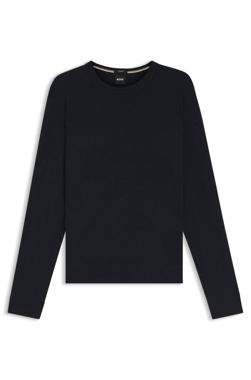 Svetr v regular střihu z čistého kašmíru - Dark Blue