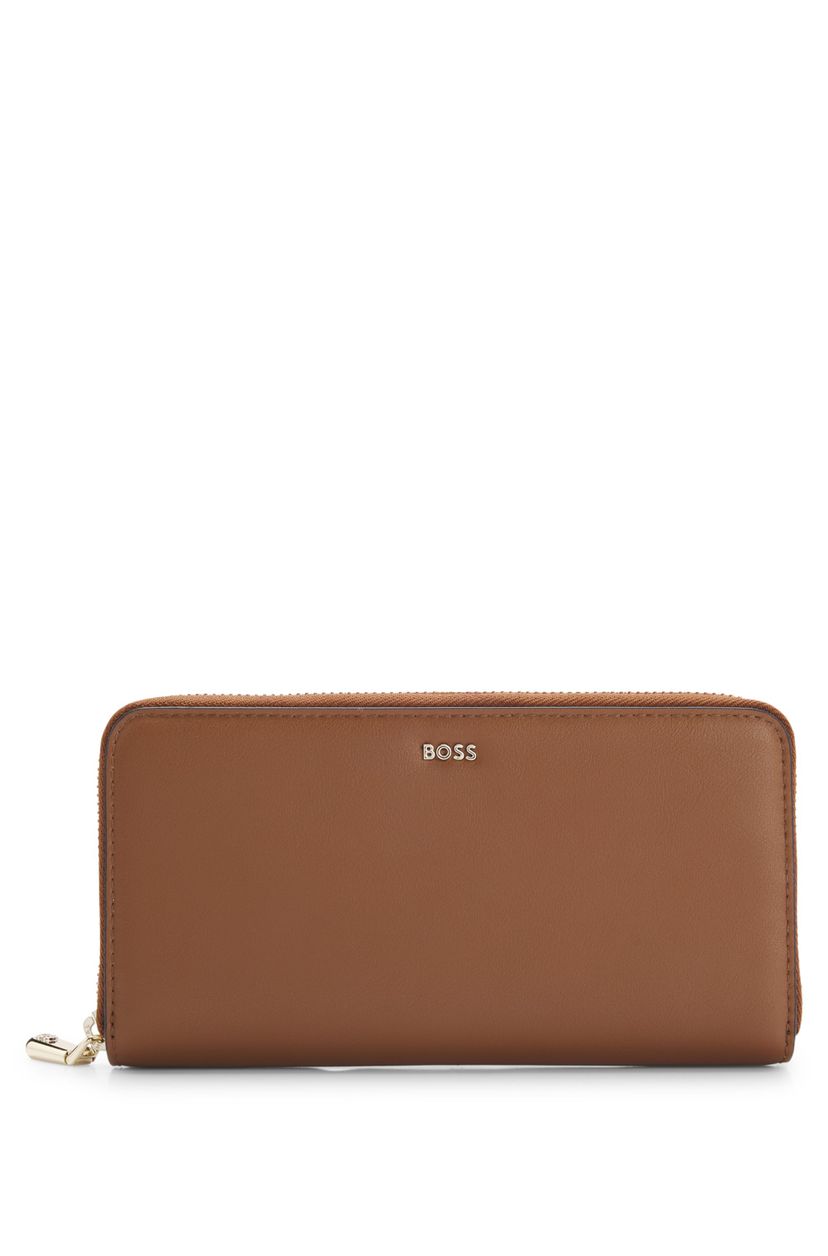 Peněženka na zip s logem - Medium Brown