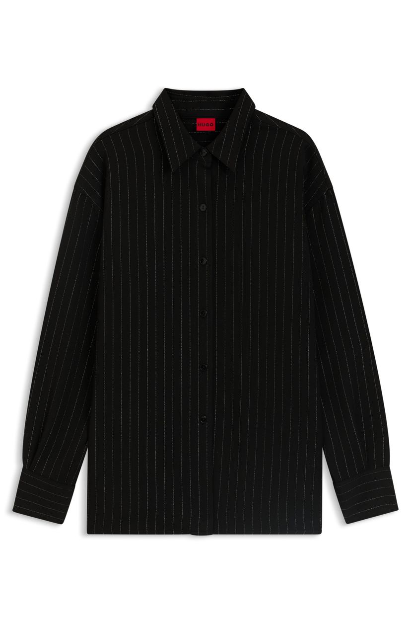 Oversize shaketa z pruhovaného krepu Georgette