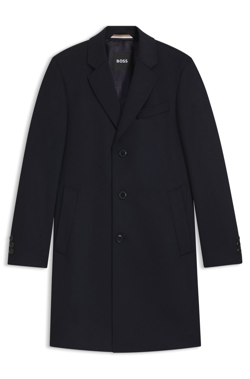 Kabát ve slim střihu z vlny a kašmíru - Dark Blue