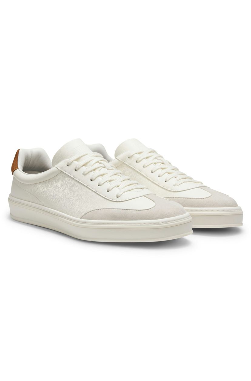 Tenisky BOSS BY BECKHAM z kůže a semiše - Open White