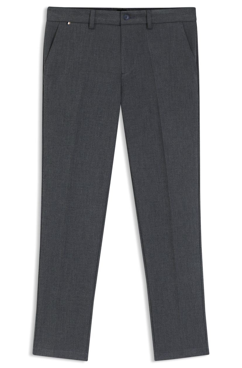 Slim-fit kalhoty z broušené rybí kosti