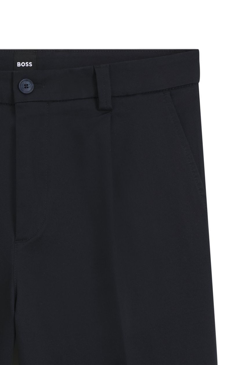 Tapered kalhoty ze strečového twillu - Dark Blue - galerie #1