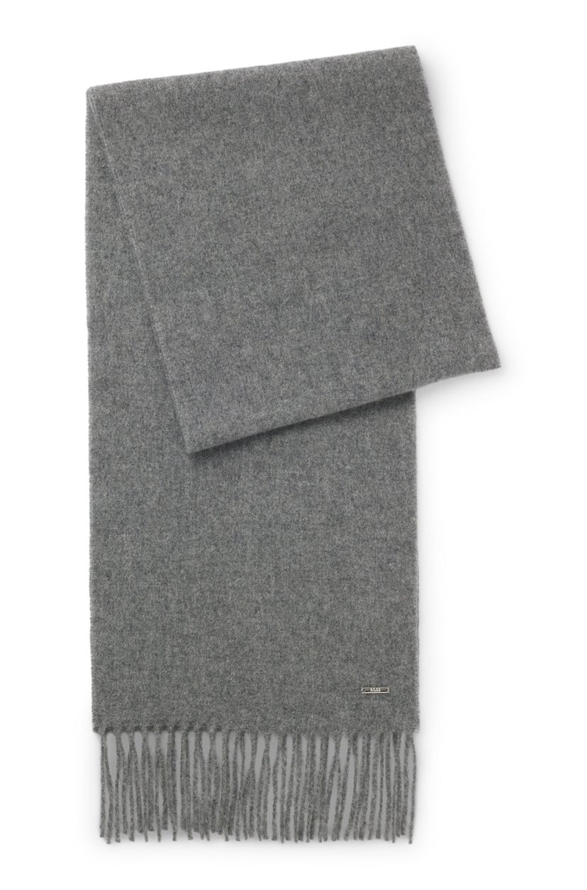 Kašmírová šála s kroucenými třásněmi - Medium Grey