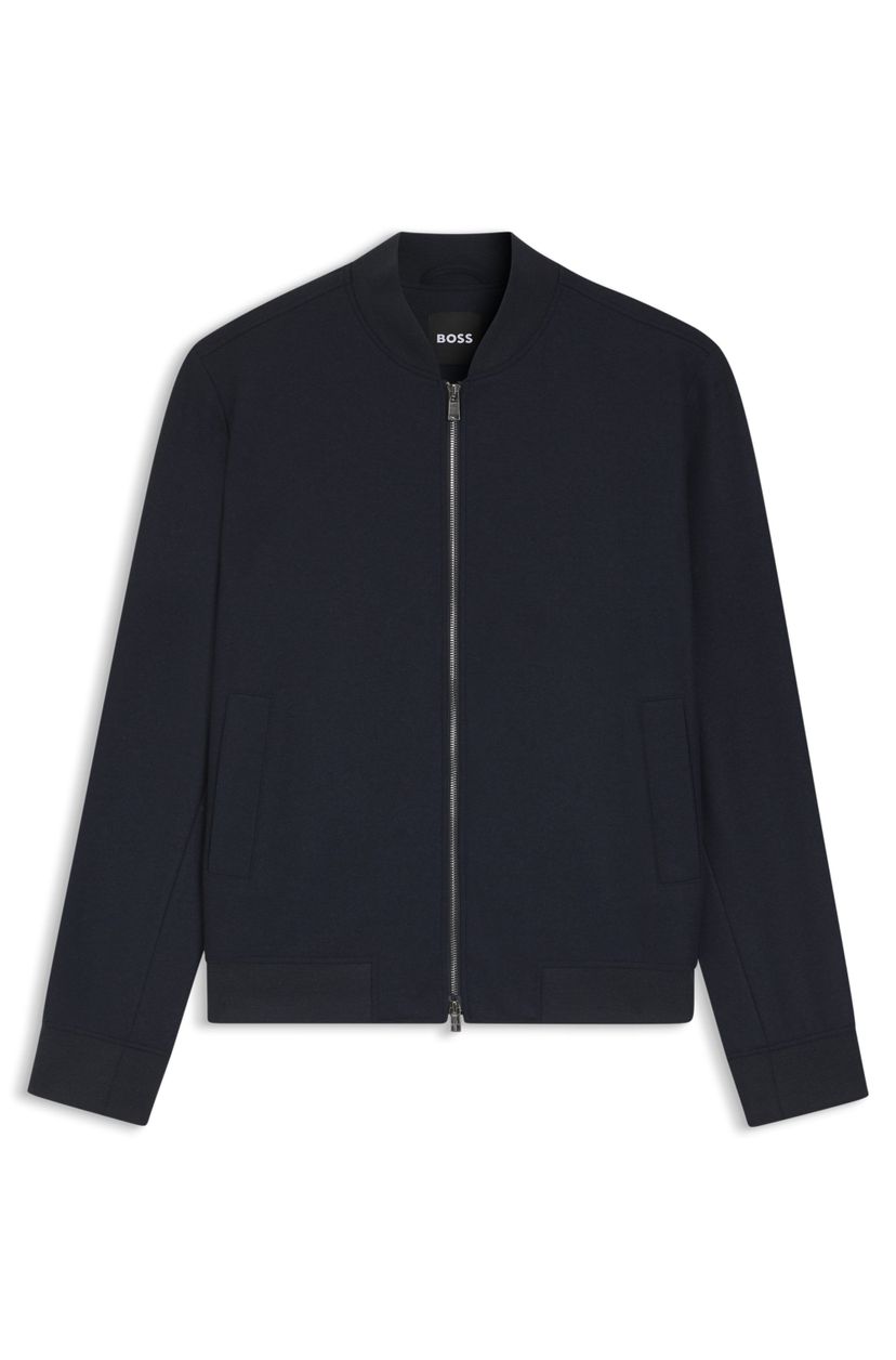 Bunda ve slim střihu z broušeného strečového flanelu - Dark Blue