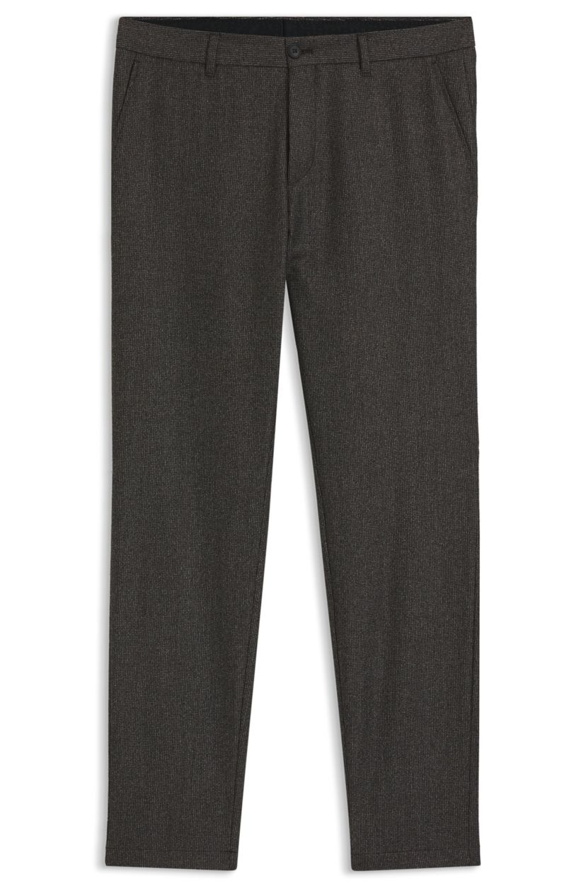 Slim-fit kalhoty z panenské vlny s mikrovzorem