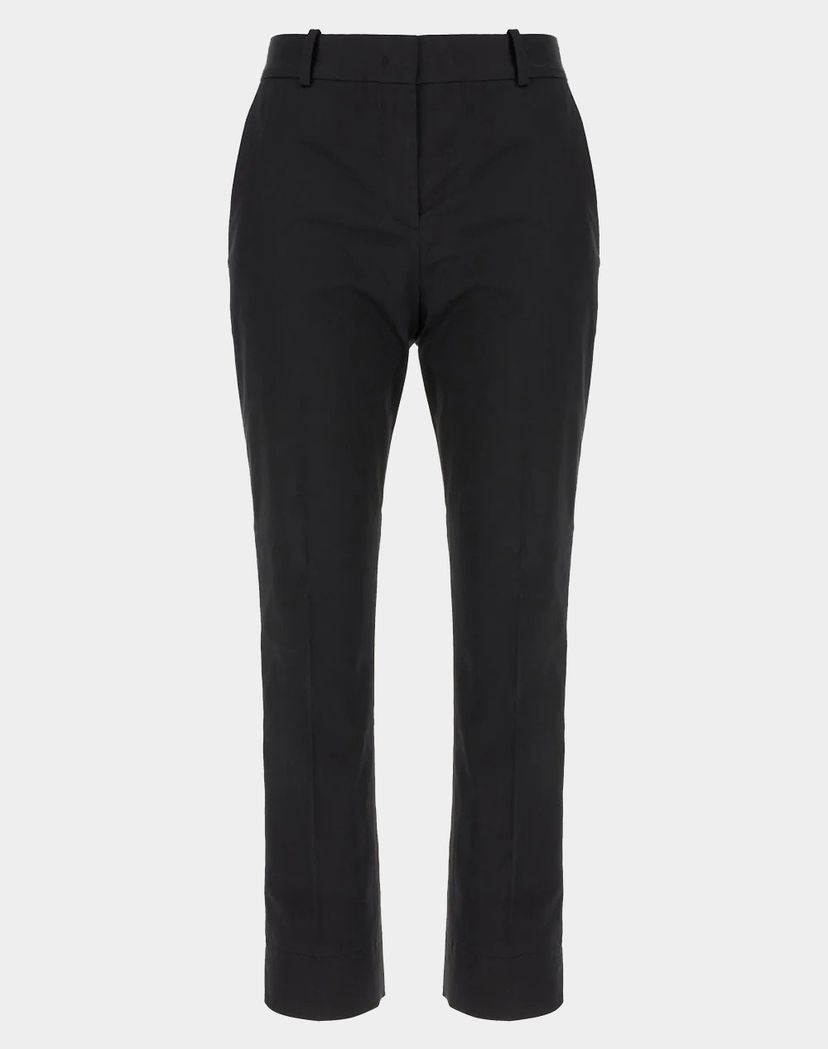 Zkrácené kalhoty slim fit z strečové bavlny - Black