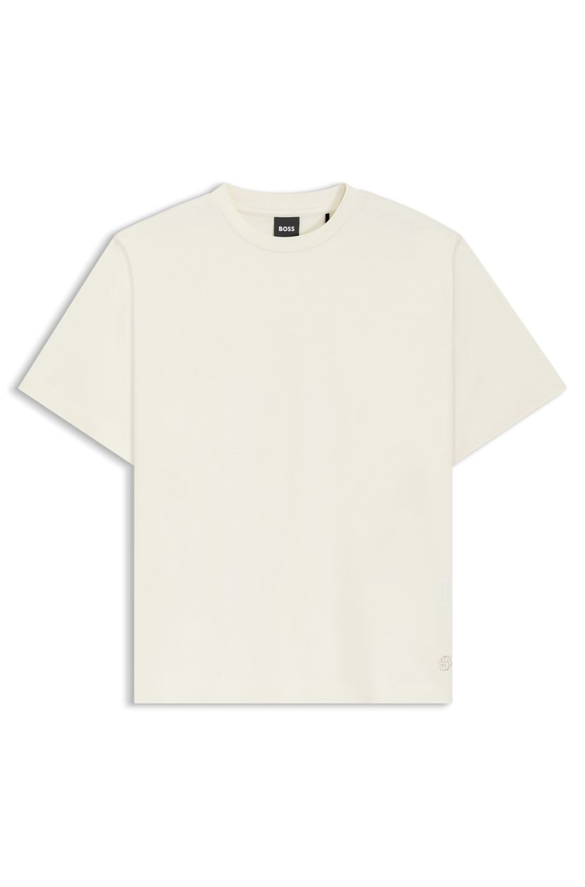 Tričko volného střihu z mercerizované bavlny - Open White