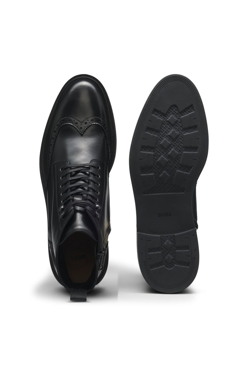 Kožené kotníkové boty s brogue detaily - galerie #1