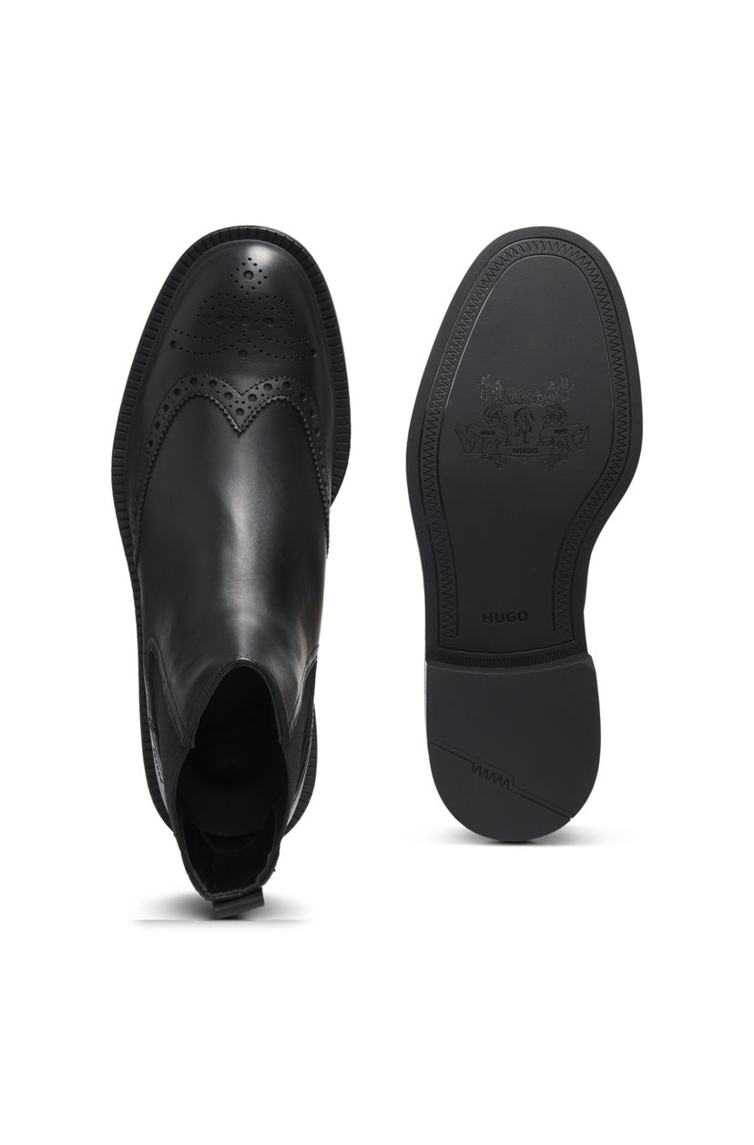 Kožené Chelsea boty s brogue detaily - galerie #1