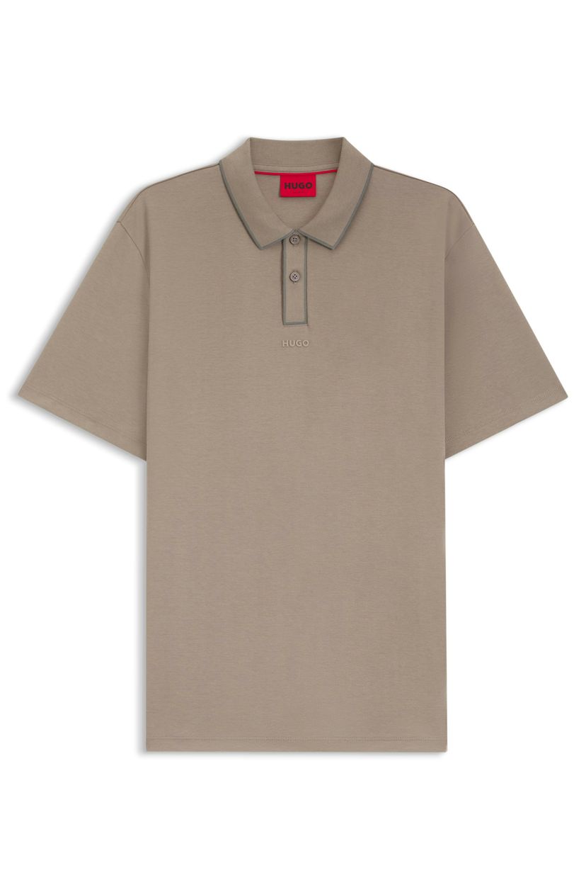 Luxusní bavlněné polotričko s kontrastními lemy - Light/Pastel Brown