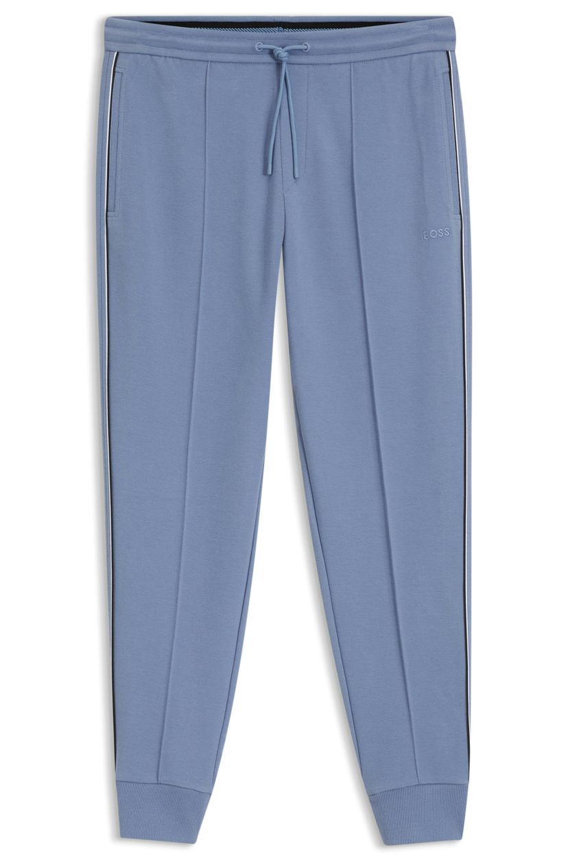 Tepláky z bavlněné směsi s lemováním - Light/Pastel Blue