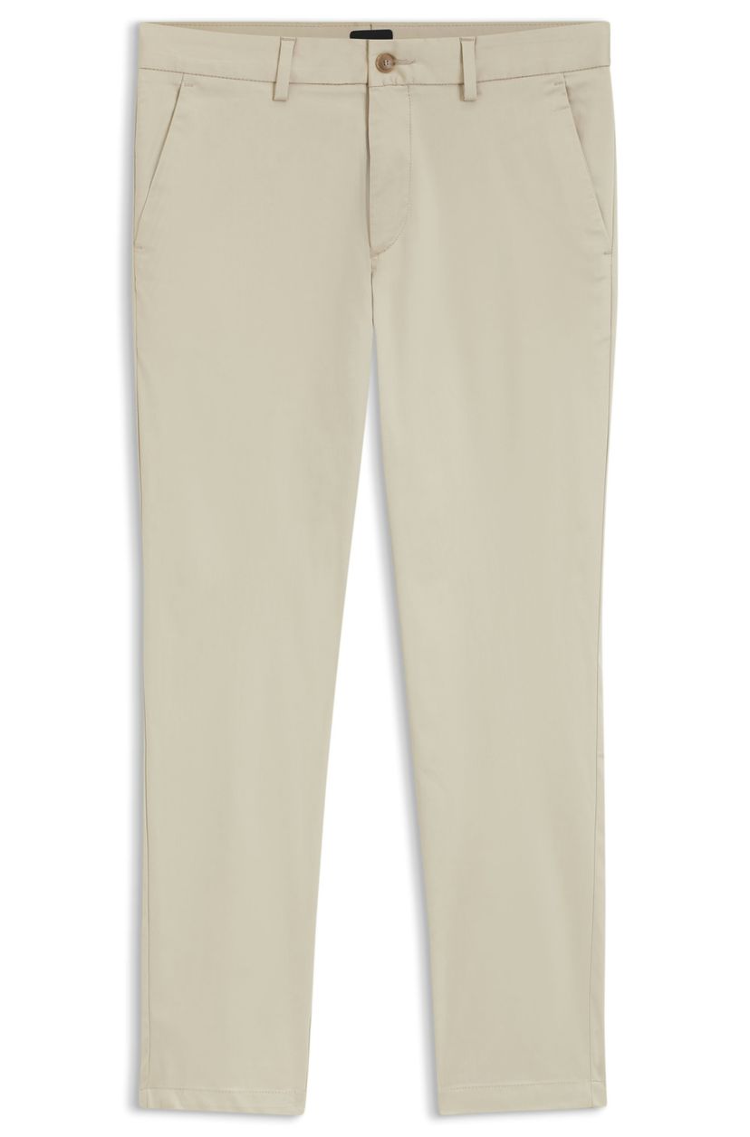 Kalhoty slim fit z bavlněné směsi, která se snadno žehlí - Open Beige