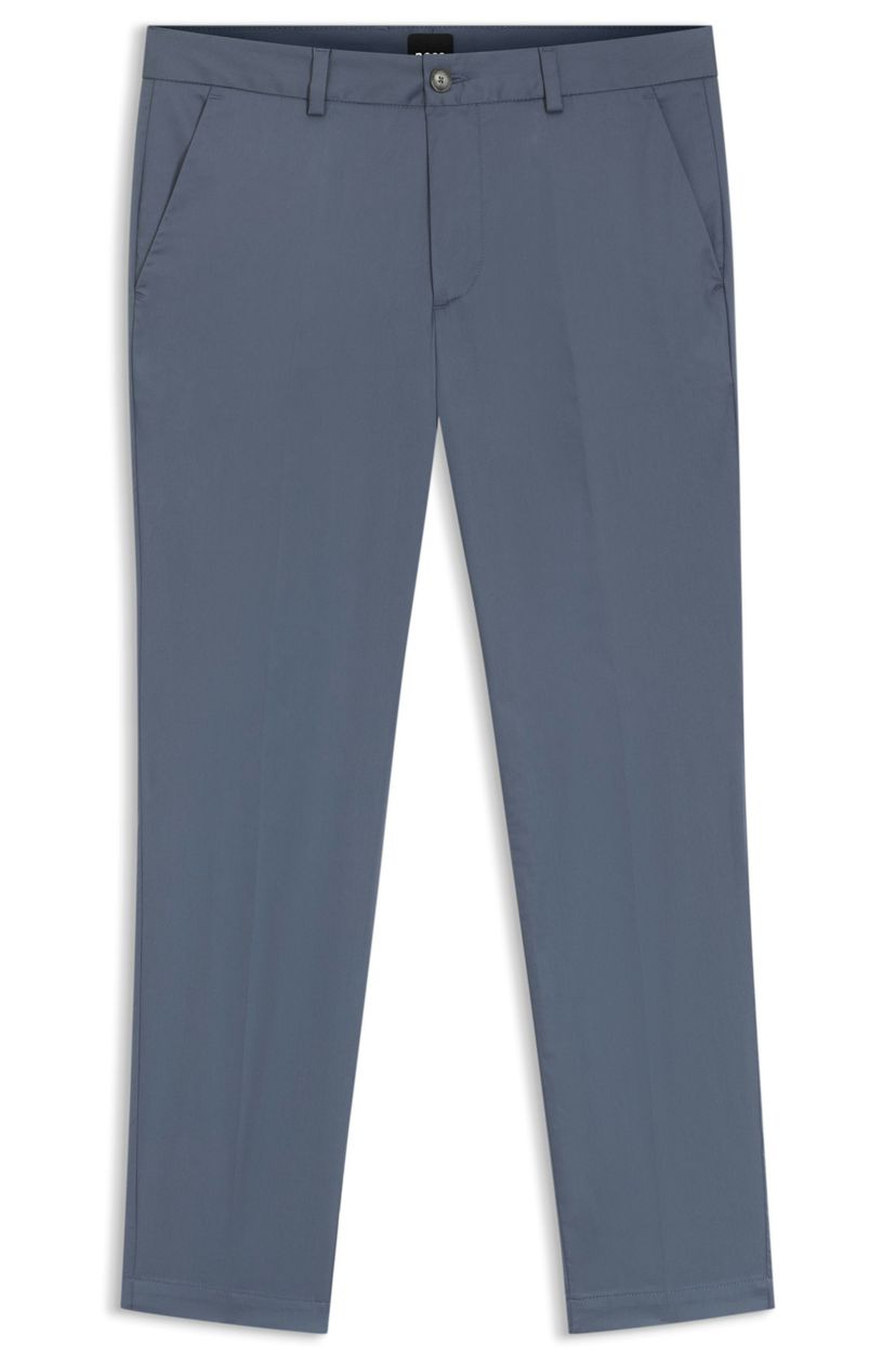Kalhoty slim fit z bavlněné směsi, která se snadno žehlí - Open Blue