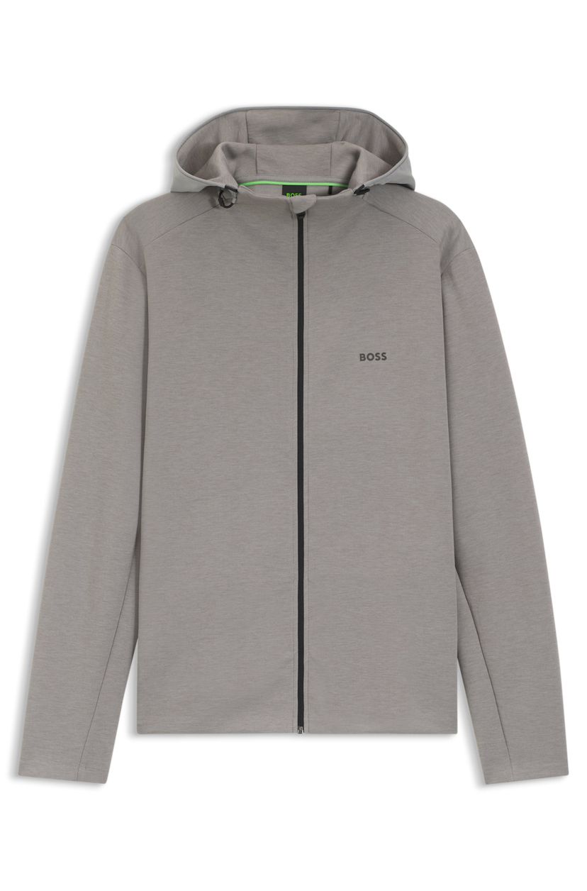 Aktivní bunda s kapucí, která reguluje zápach a má reflexní detaily - Open Grey