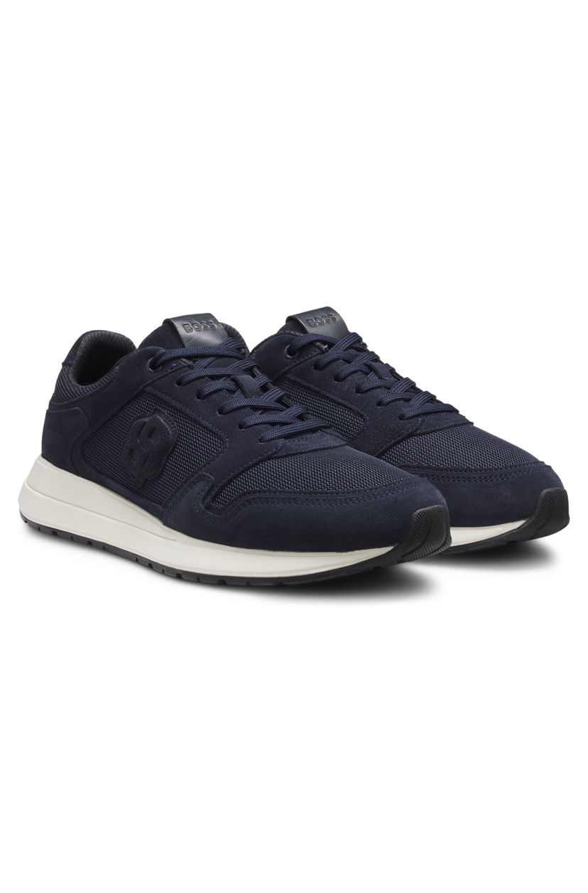 Semišové tenisky s monogramem Double B - Dark Blue