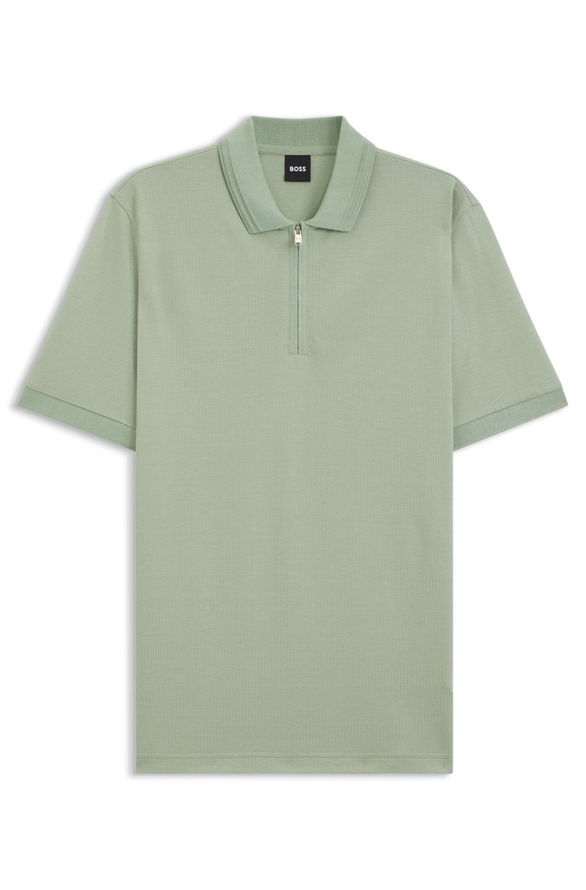 Polo tričko z bavlněné směsi se zapínáním na zip