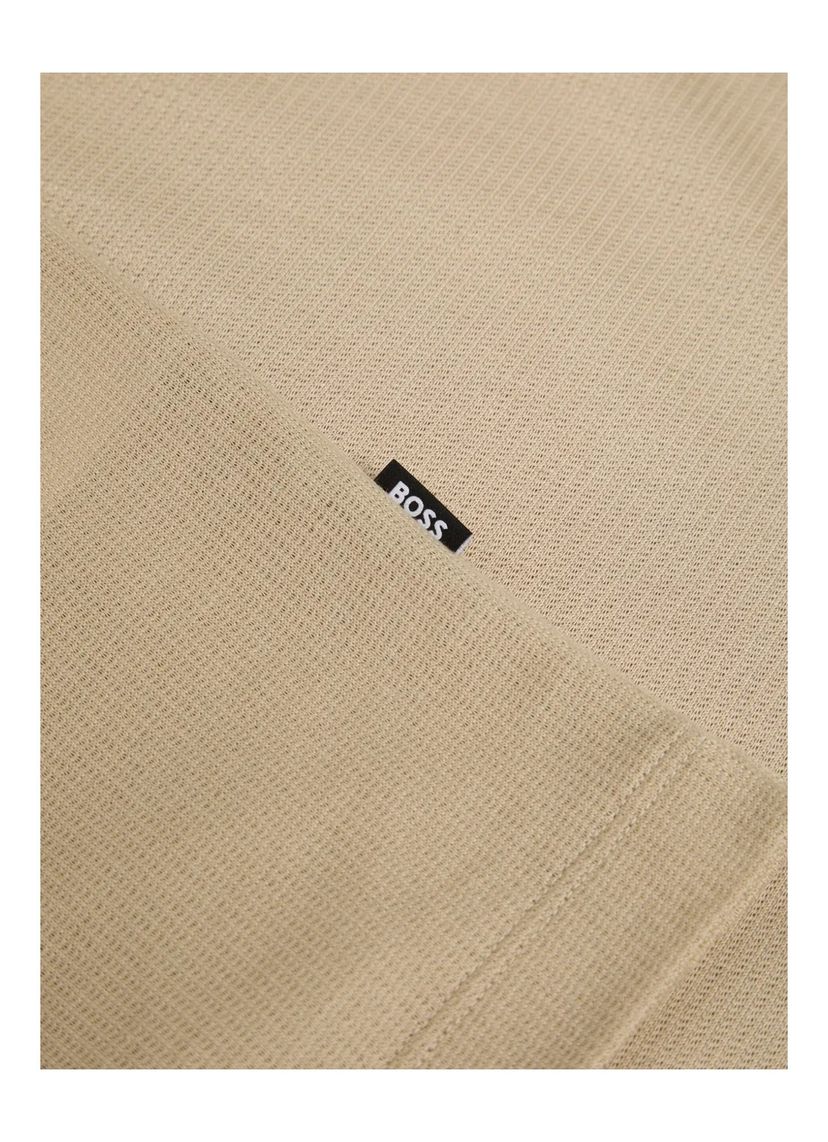 Tričko regular střihu z mercerizované bavlněné směsi - Open Beige - galerie #1