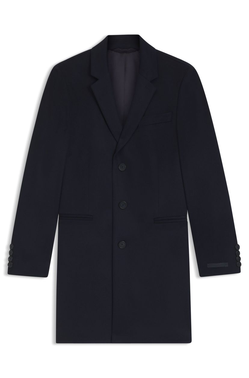 Slim-fit kabát BECKHAM x BOSS z vlny a kašmíru