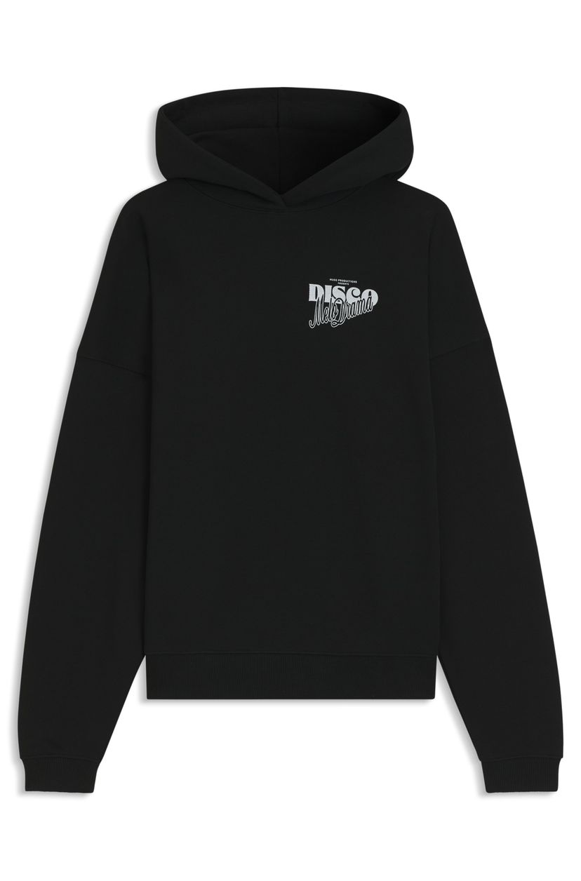 Cotton-terry hoodie with disco artwork