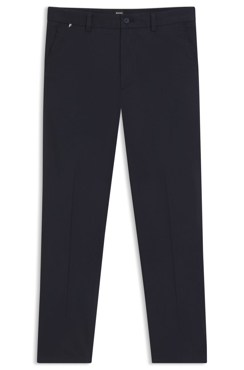 Kalhoty modern fit ze strečového bavlněného kepru - Dark Blue