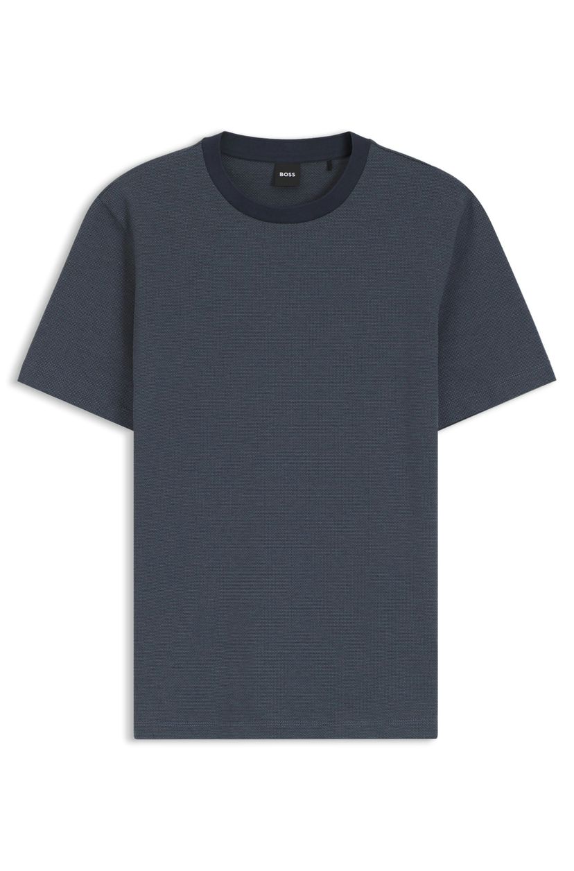 Bavlněné tričko s bublinkovou strukturou - Dark Blue