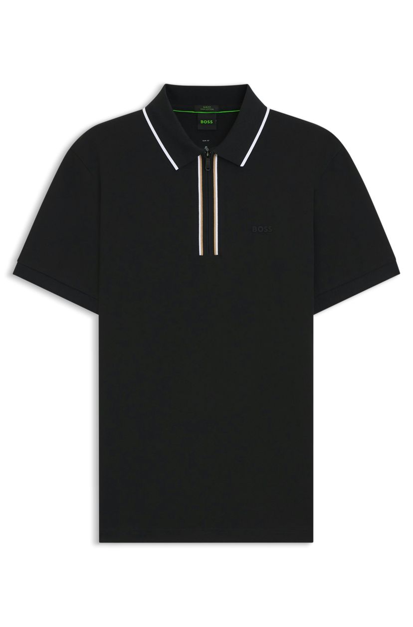 Aktivní polotričko slim fit z elastické bavlny odvádějící vlhkost - Black