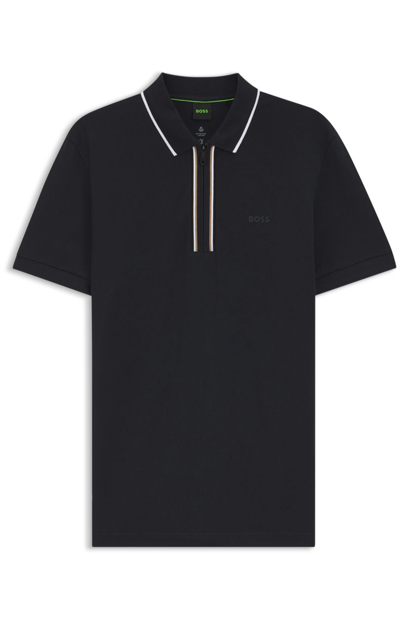 Aktivní polotričko slim fit z elastické bavlny odvádějící vlhkost - Dark Blue