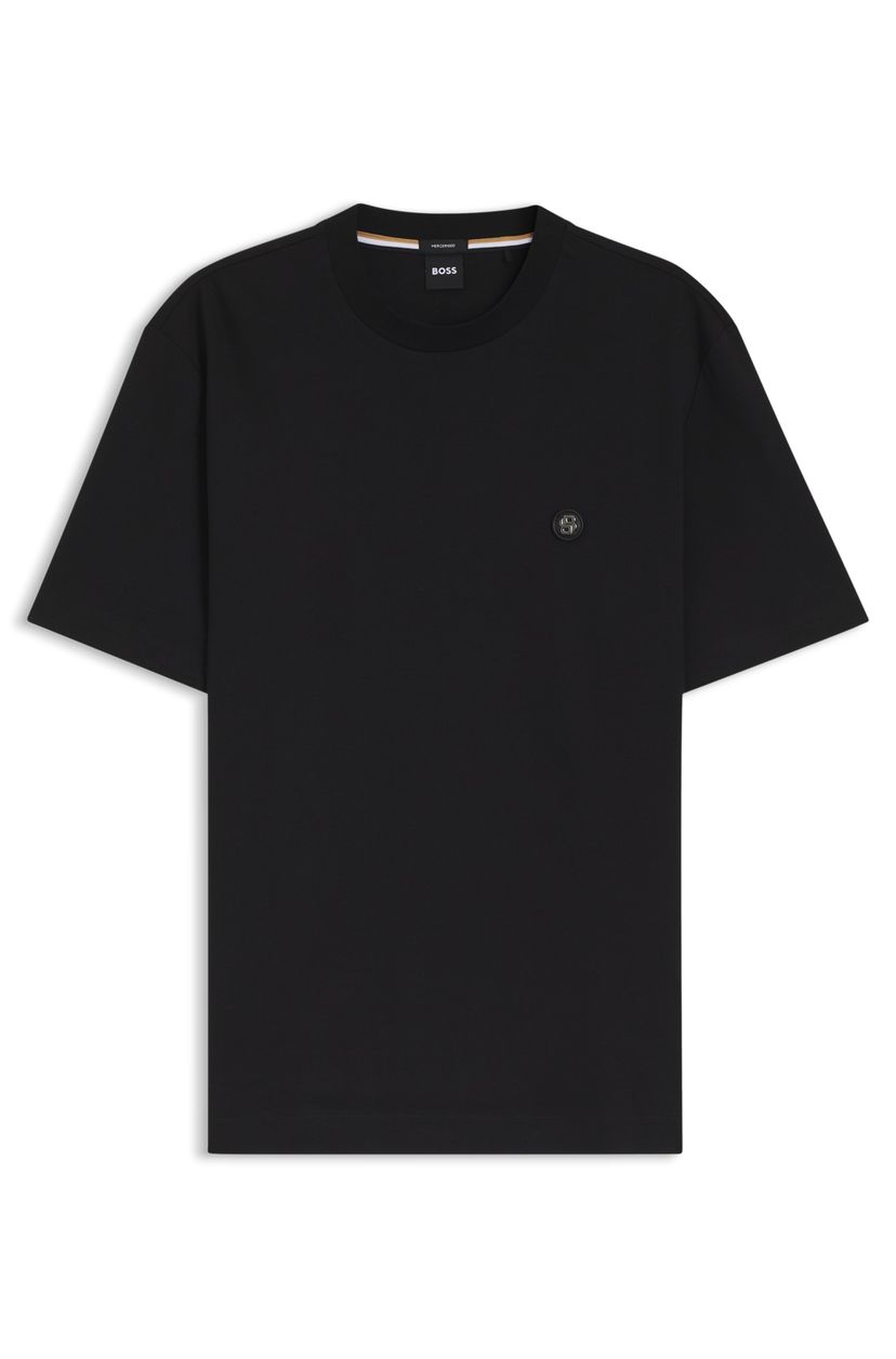 Tričko z mercerizované bavlny s monogramem Double B - Black