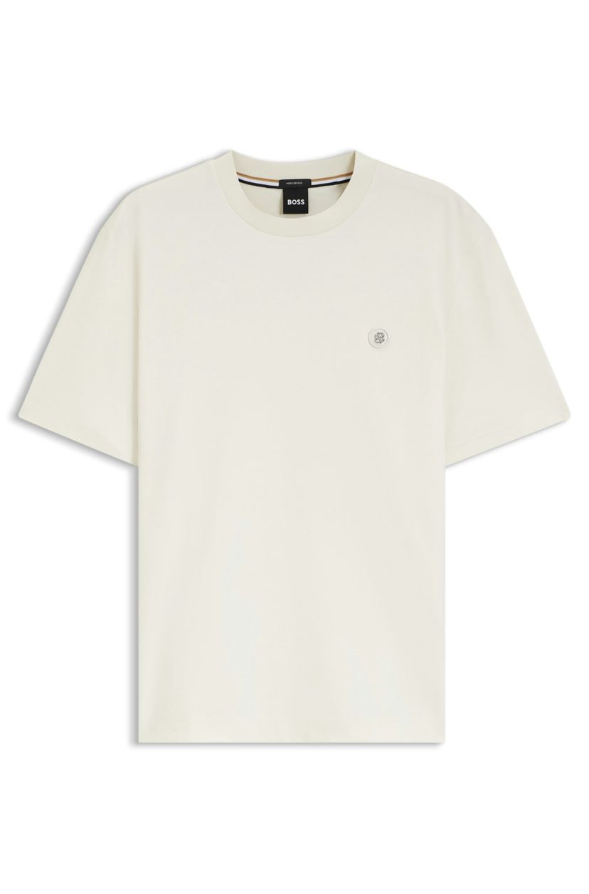 Tričko z mercerizované bavlny s monogramem Double B - Open White