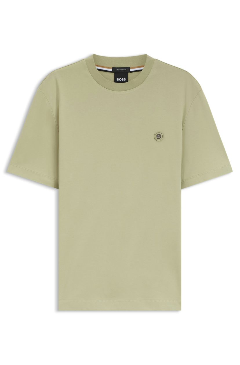 Tričko z mercerizované bavlny s monogramem Double B - Dark Beige