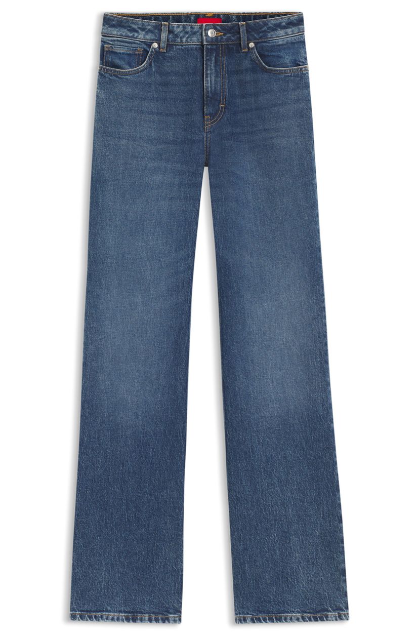 Džíny zvonového střihu z modrého strečového denimu