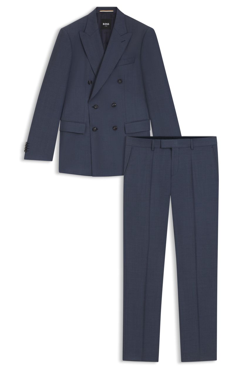 Dvoudílný slim fit oblek ze vzorované panenské vlny