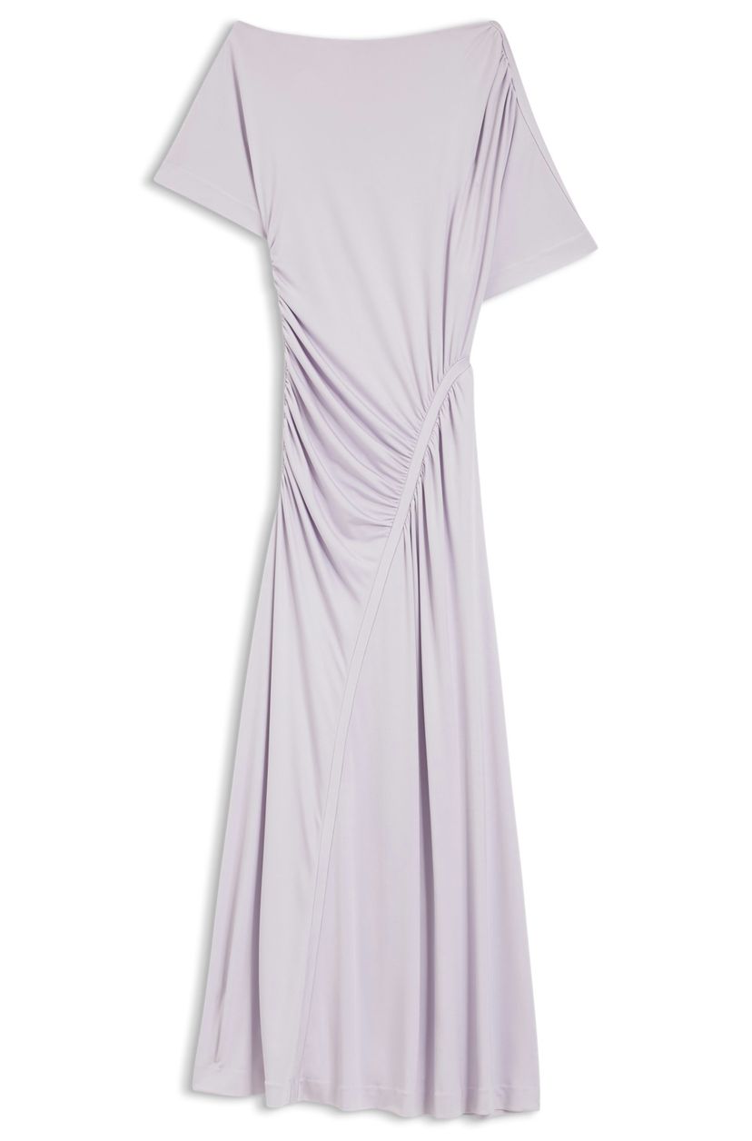 Úzké šaty s nařasenými detaily - Open Purple