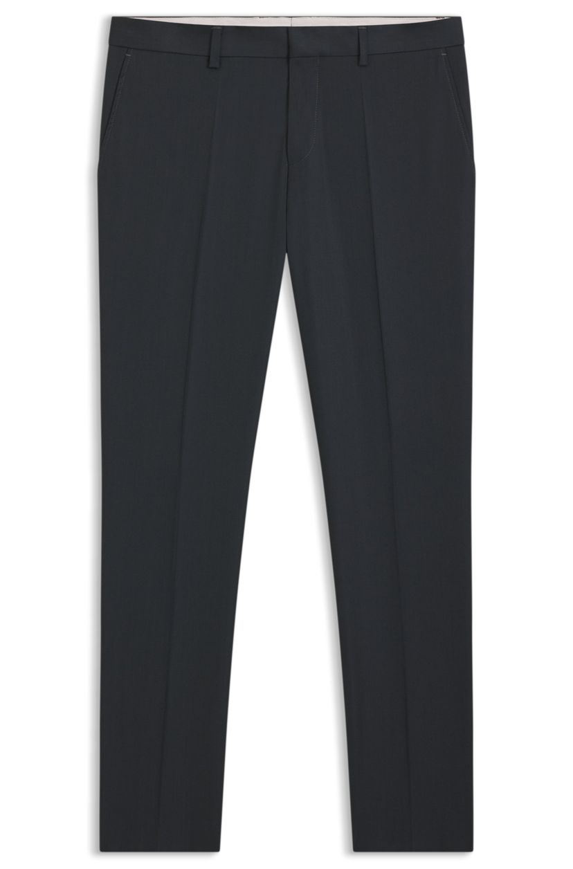Kalhoty slim fit z mělanžové směsi strečové vlny