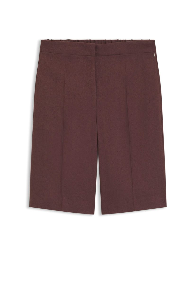 Šortky volného střihu ze směsi lnu - Dark Brown