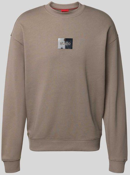 Mikina z bavlněného froté s nášivkou s logem želvoviny - Light/Pastel Brown