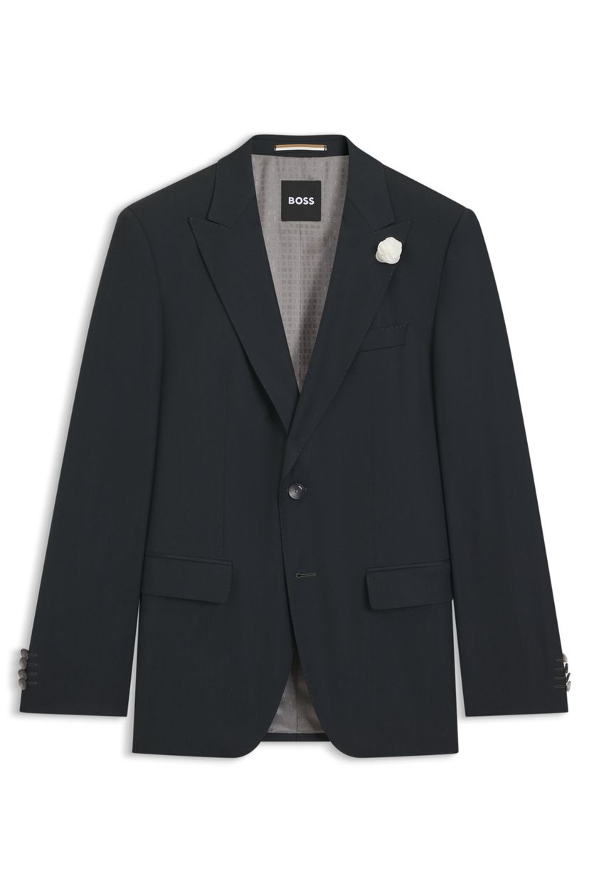Úzký blazer z mělanžové vlněné směsi