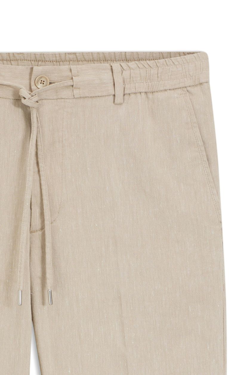 Kalhoty moderního střihu ze směsi lnu - Open Beige