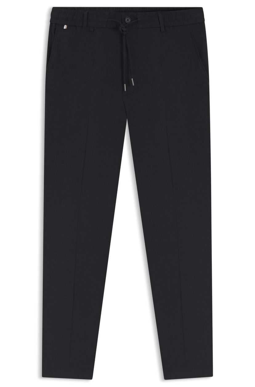 Kalhoty moderního střihu ze směsi lnu - Dark Blue