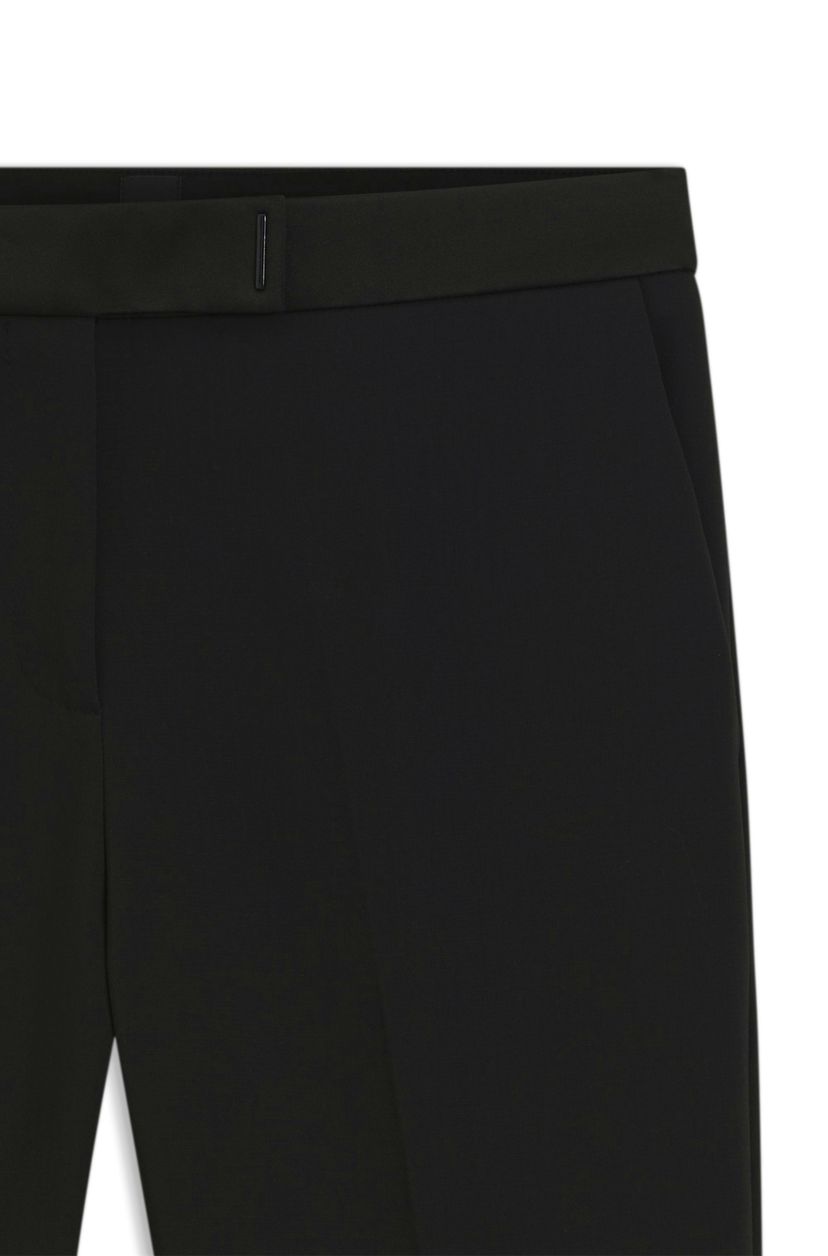 Slim fit strečové kalhoty s bočními rozparky - Black - galerie #1