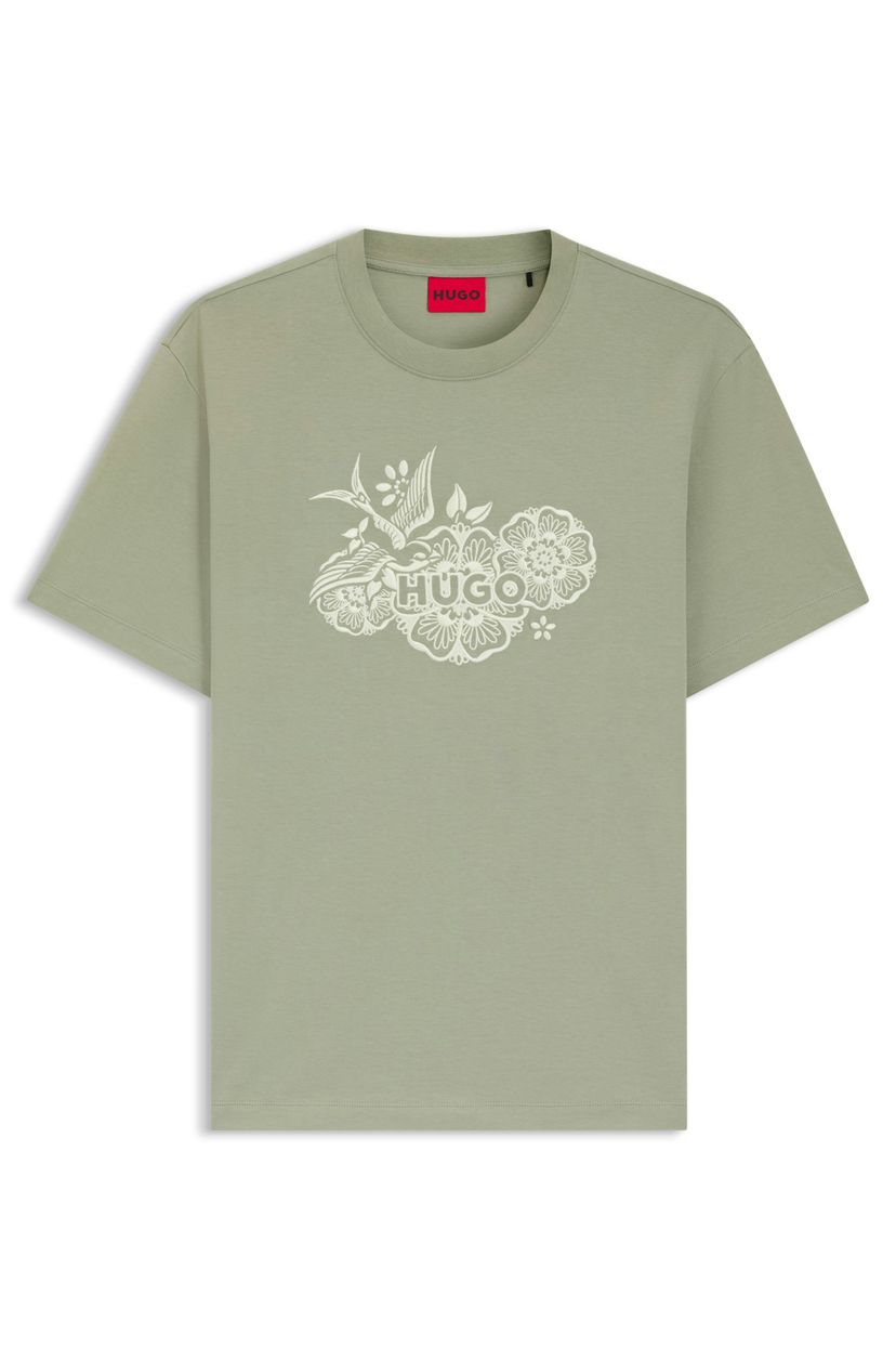 Bavlněné tričko s vyšívaným potiskem - Light/Pastel Green