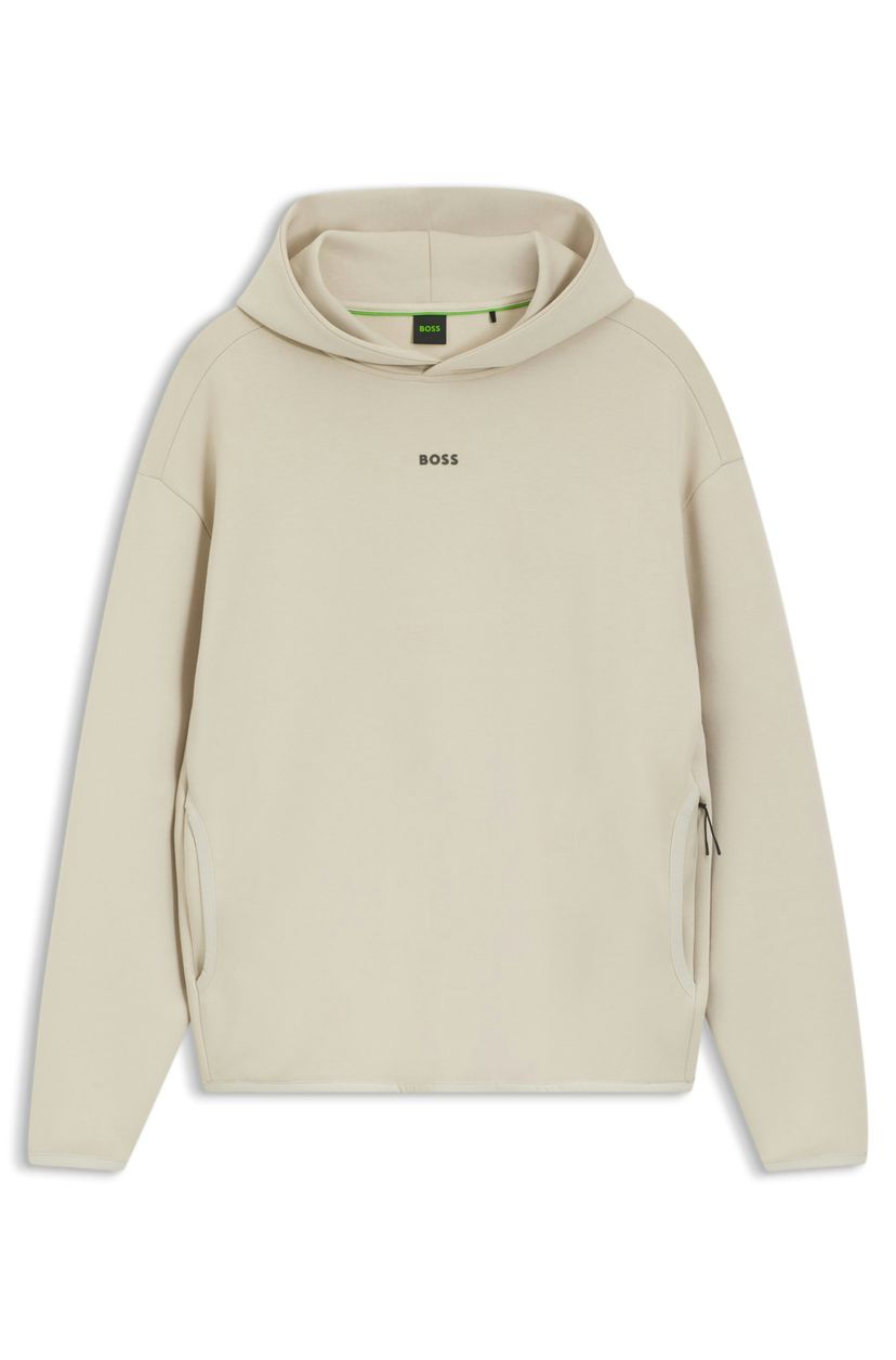 Mikina z bavlněné směsi s reflexním potiskem - Light Beige