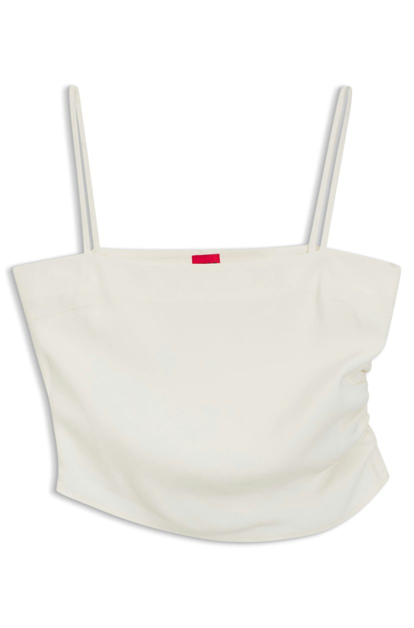 Nabíraný bandeau top s ramínky