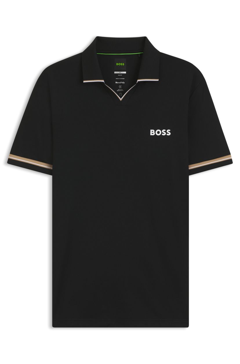 Aktivní slim fit polo tričko s charakteristickými pruhy
